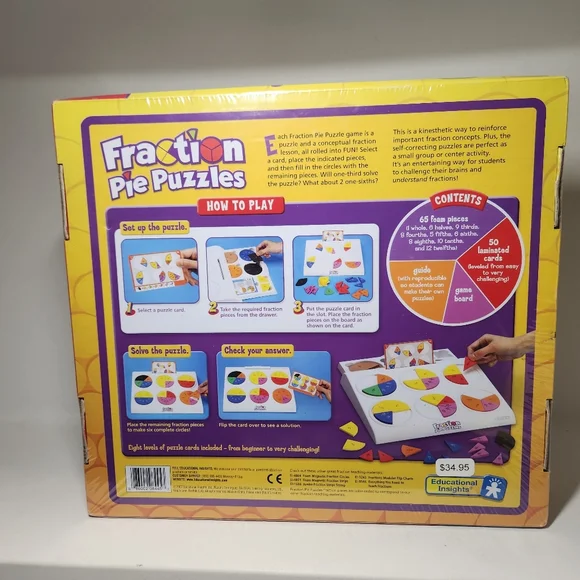 NEW Fraction Pie Puzzles Games Toy SCHOOL Math Education - LEARN FRACTIONS - Picture 11 of 11